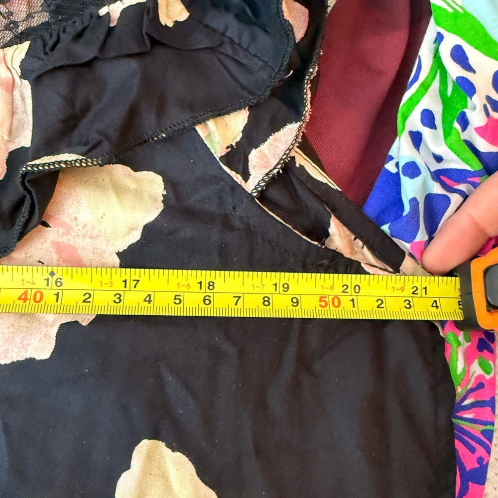 Free People Floral Babydoll Dress Black Pink Medium - Picture 9 of 14